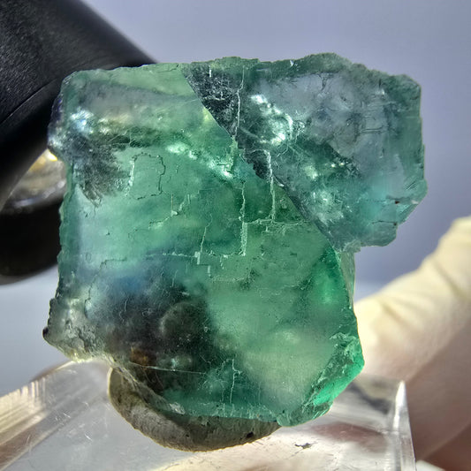 Klarer Phantom Fluorit Würfel parkettiert, grün Okorusu, Namibia 26*23*14mm