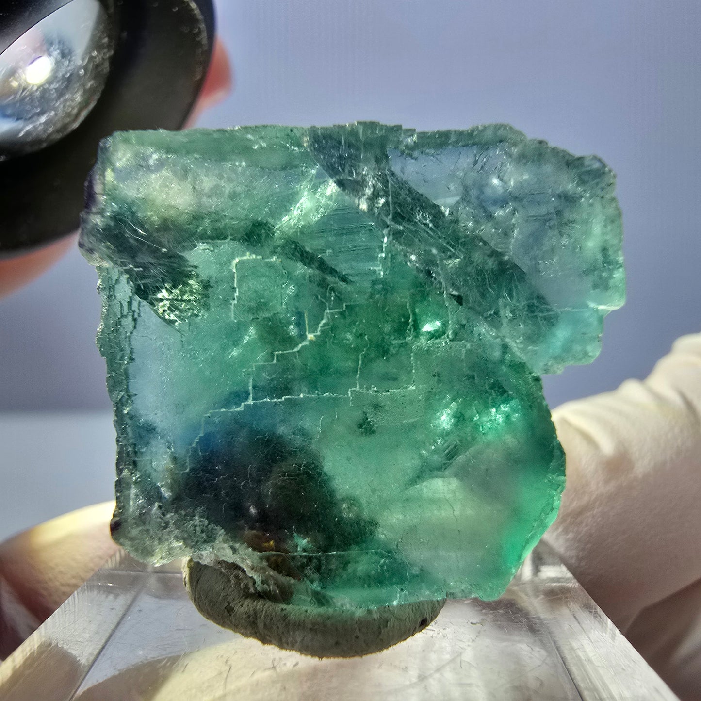 Clear Phantom Fluorite Cube parquetted, green Okorusu, Namibia 26*23*14mm