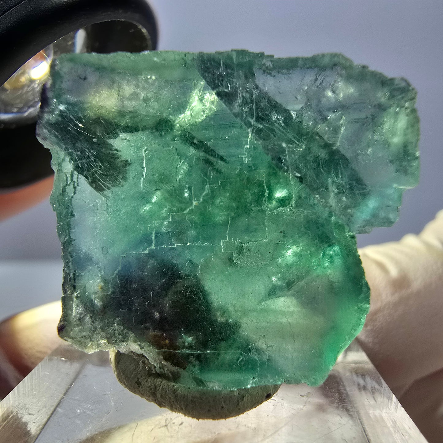 Clear Phantom Fluorite Cube parquetted, green Okorusu, Namibia 26*23*14mm
