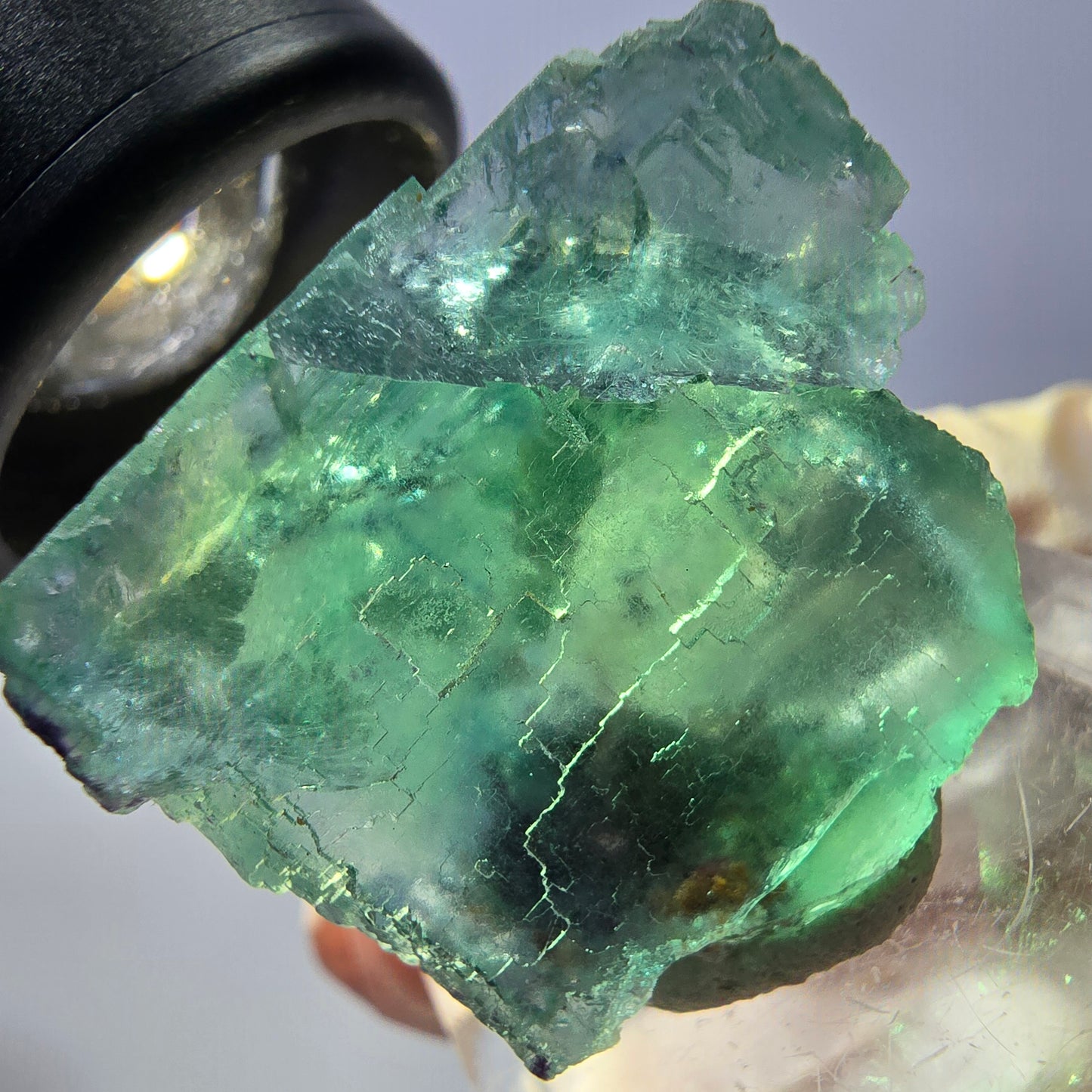 Clear Phantom Fluorite Cube parquetted, green Okorusu, Namibia 26*23*14mm