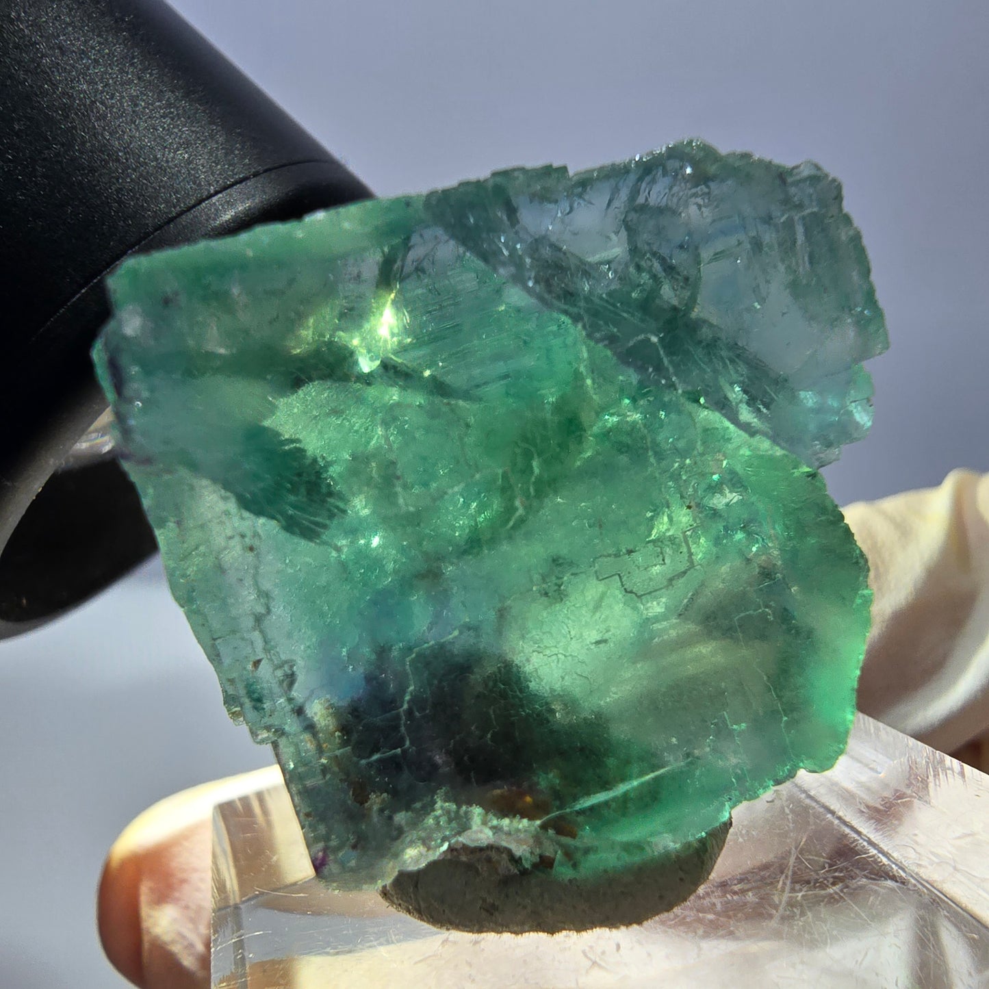 Clear Phantom Fluorite Cube parquetted, green Okorusu, Namibia 26*23*14mm