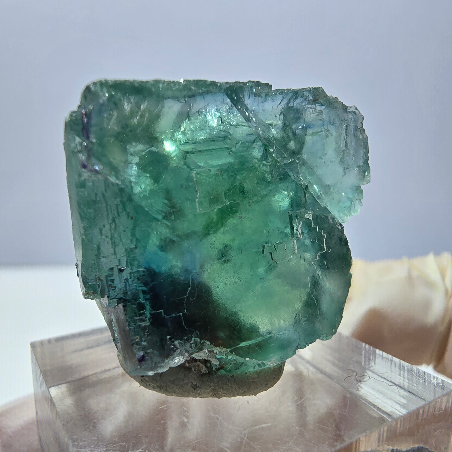 Clear Phantom Fluorite Cube parquetted, green Okorusu, Namibia 26*23*14mm