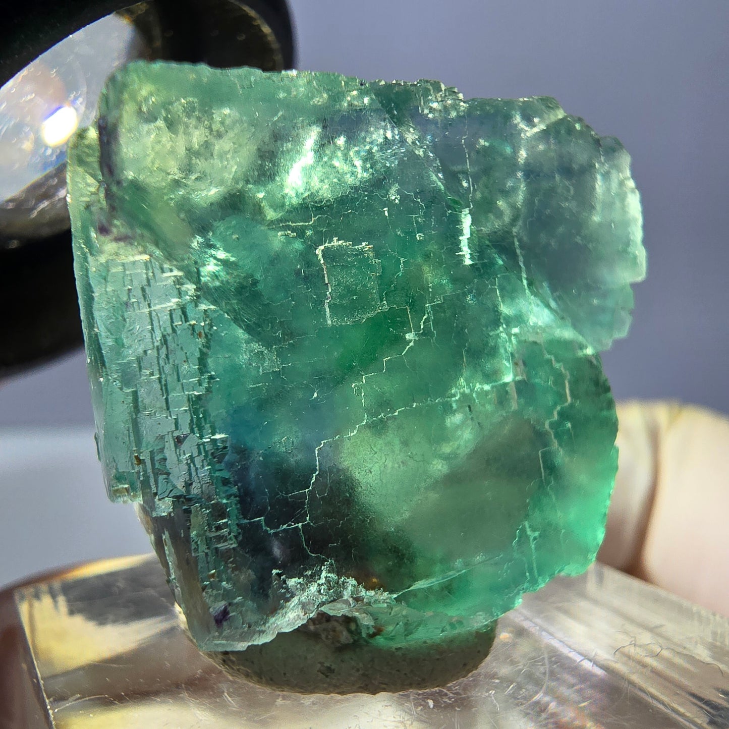 Clear Phantom Fluorite Cube parquetted, green Okorusu, Namibia 26*23*14mm