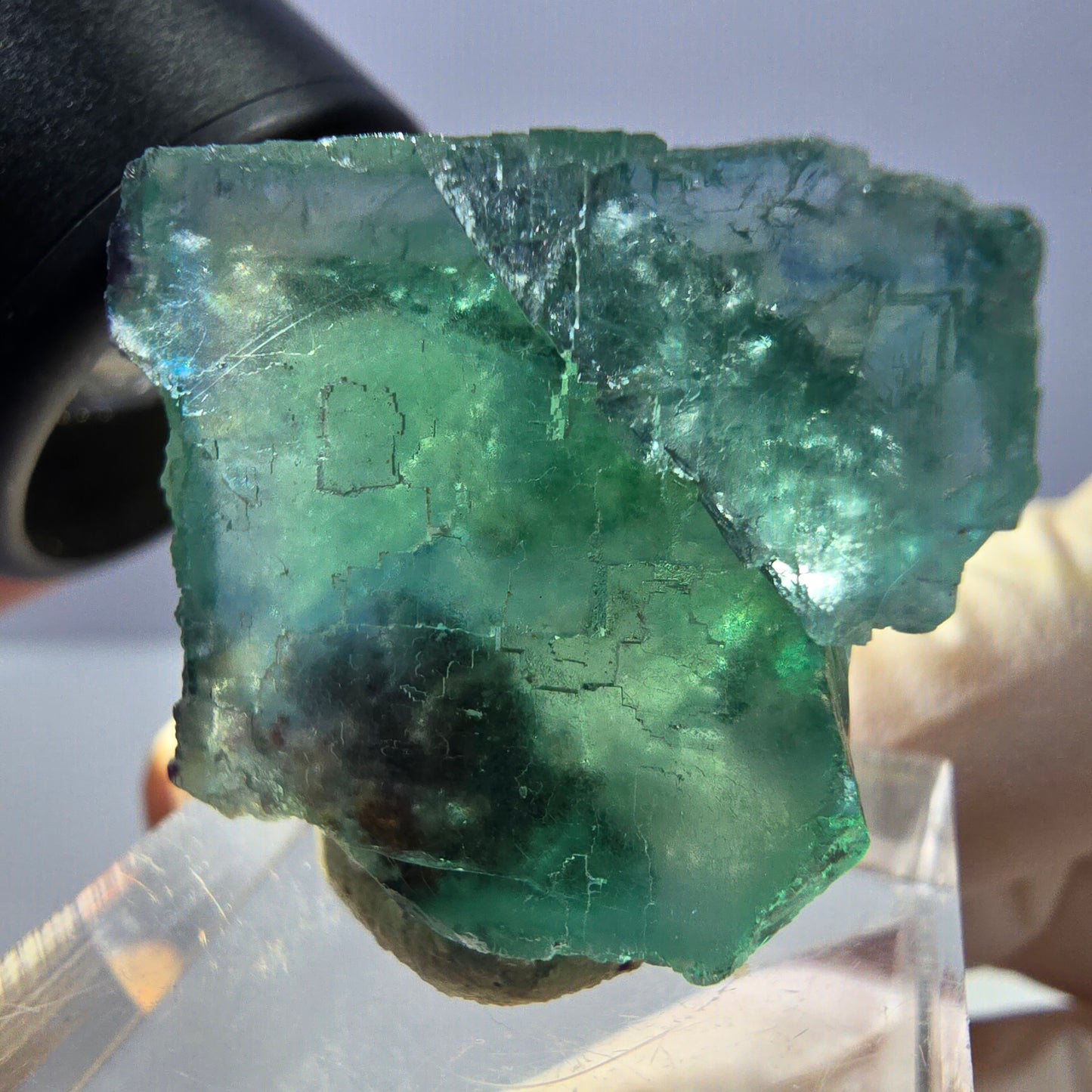 Clear Phantom Fluorite Cube parquetted, green Okorusu, Namibia 26*23*14mm