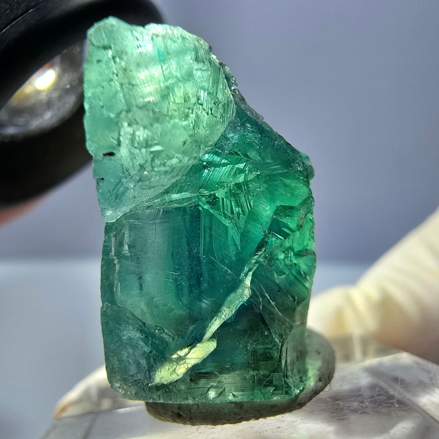 Clear Phantom Fluorite Cube parquetted, green Okorusu, Namibia 26*23*14mm