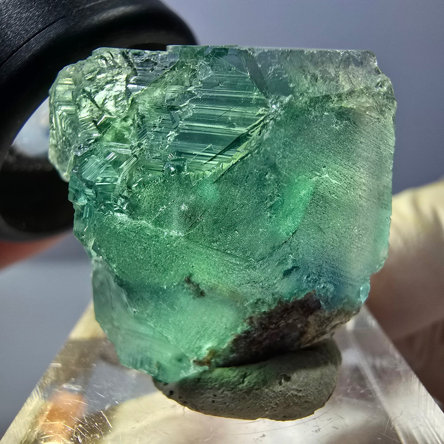 Clear Phantom Fluorite Cube parquetted, green Okorusu, Namibia 26*23*14mm
