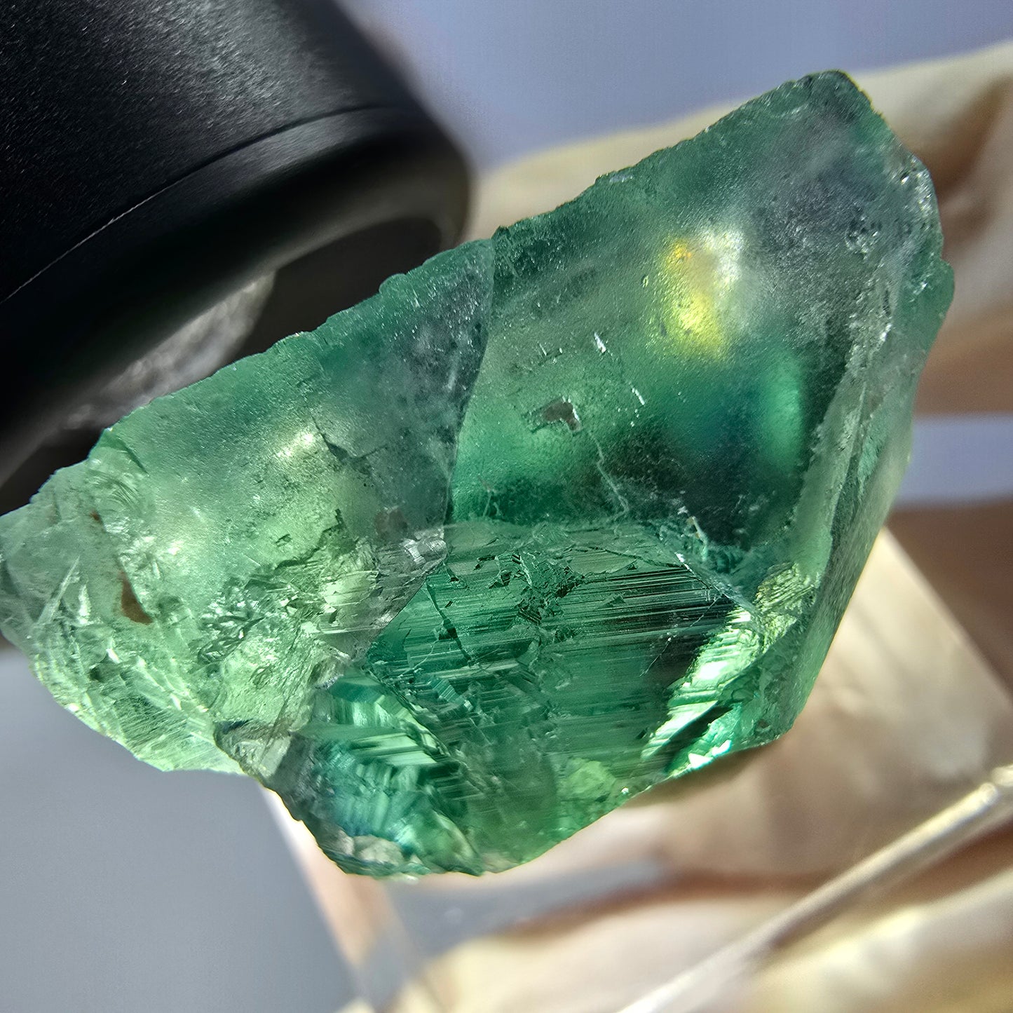Clear Phantom Fluorite Cube parquetted, green Okorusu, Namibia 26*23*14mm