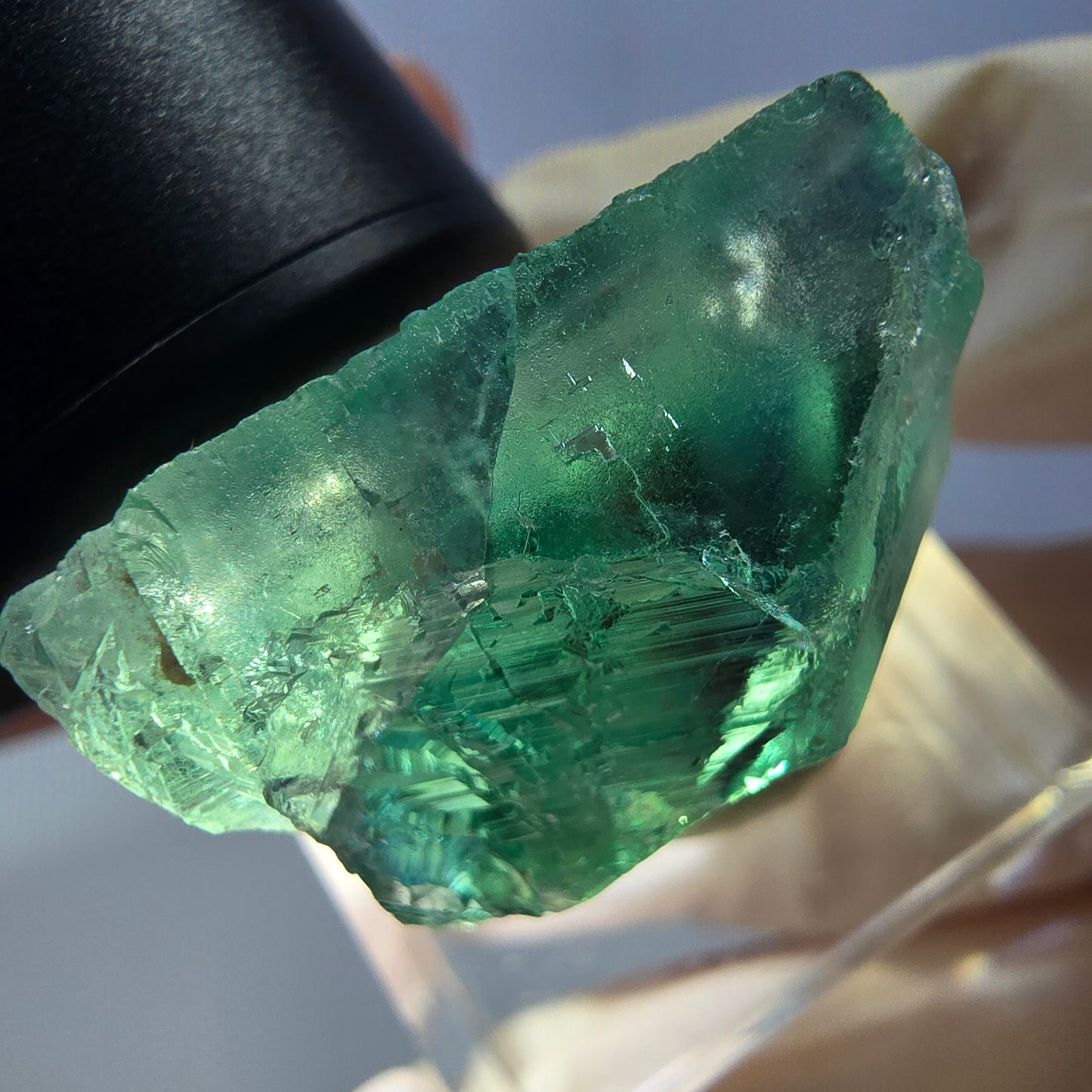 Clear Phantom Fluorite Cube parquetted, green Okorusu, Namibia 26*23*14mm