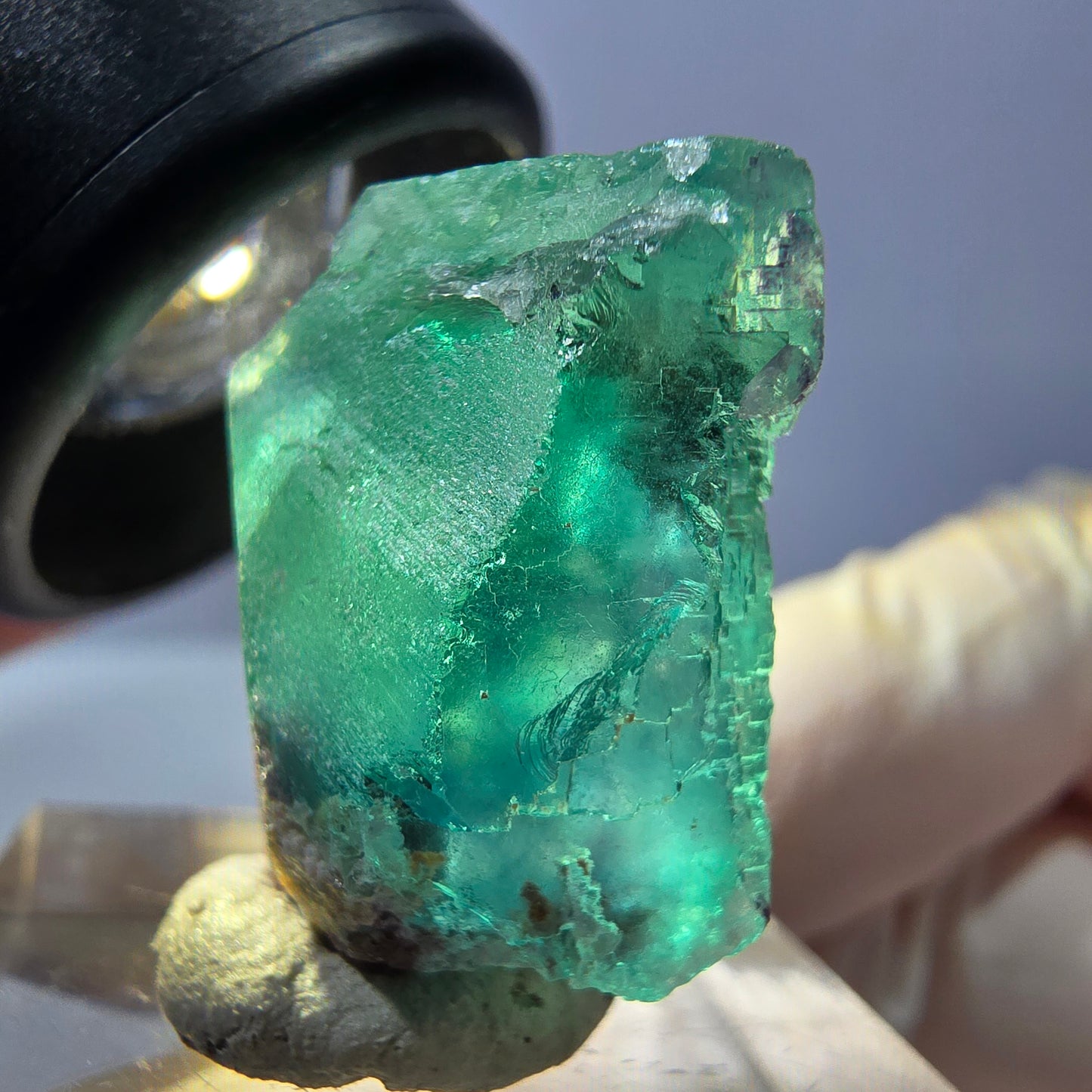 Clear Phantom Fluorite Cube parquetted, green Okorusu, Namibia 26*23*14mm