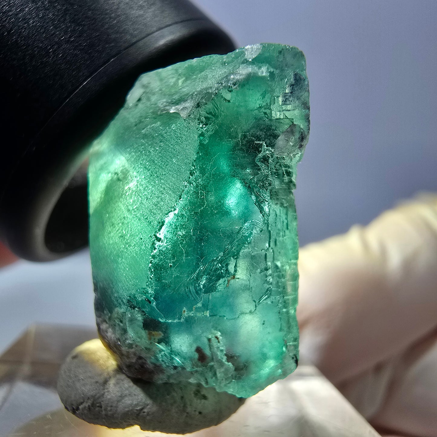 Clear Phantom Fluorite Cube parquetted, green Okorusu, Namibia 26*23*14mm