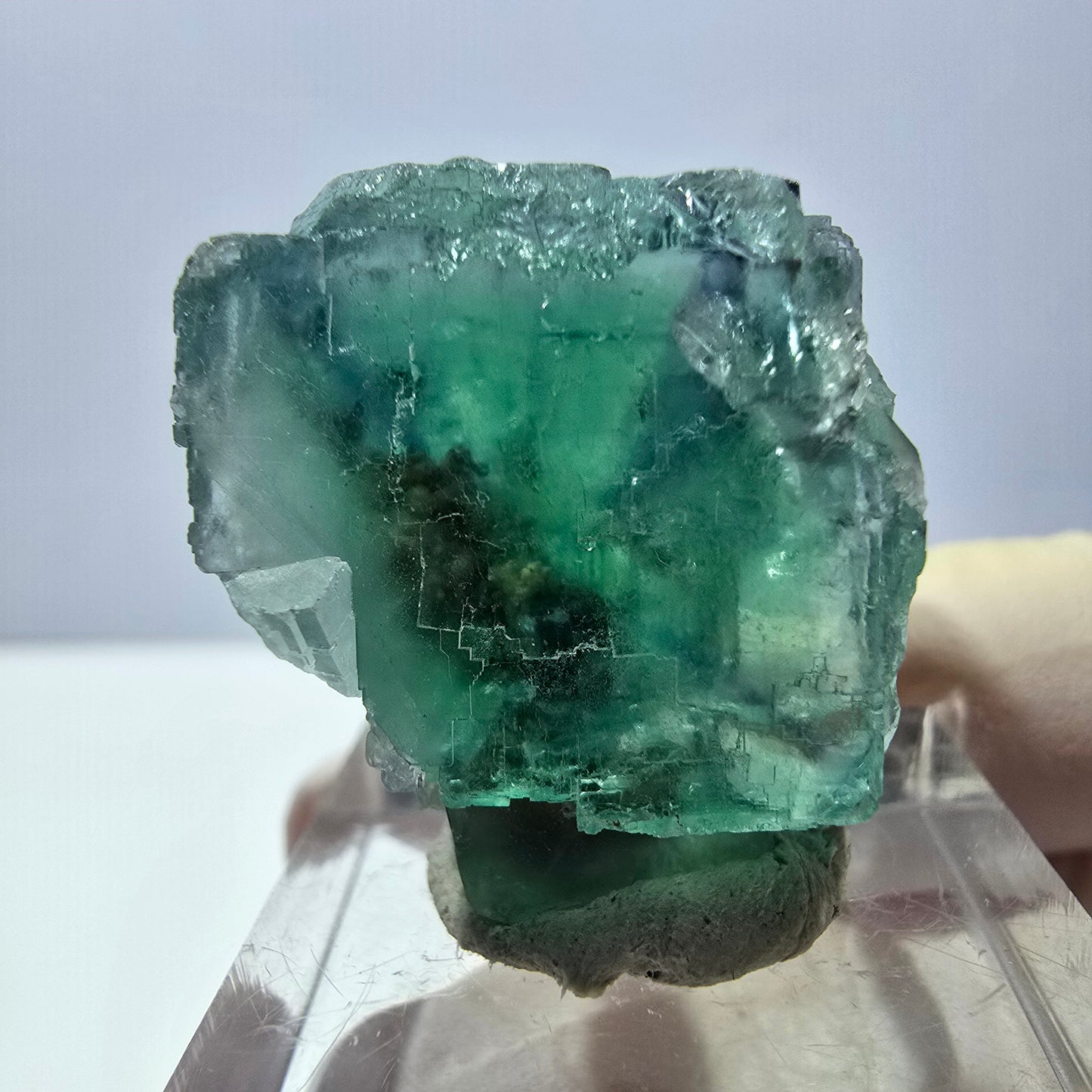 Clear Phantom Fluorite Cube parquetted, green Okorusu, Namibia 25*22*21mm