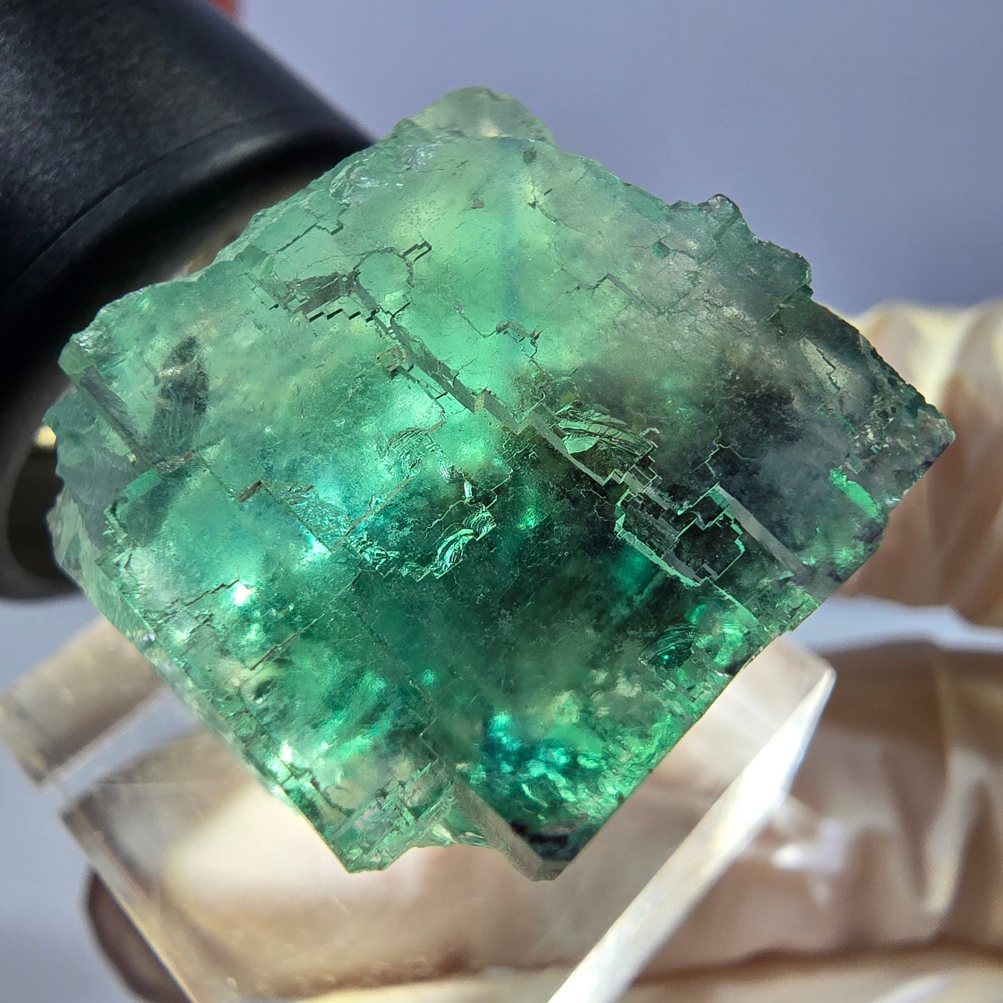 Clear Phantom Fluorite Cube parquetted, green Okorusu, Namibia 25*22*21mm