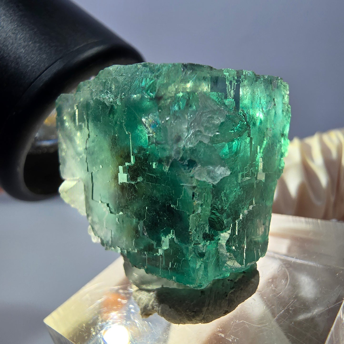 Clear Phantom Fluorite Cube parquetted, green Okorusu, Namibia 25*22*21mm