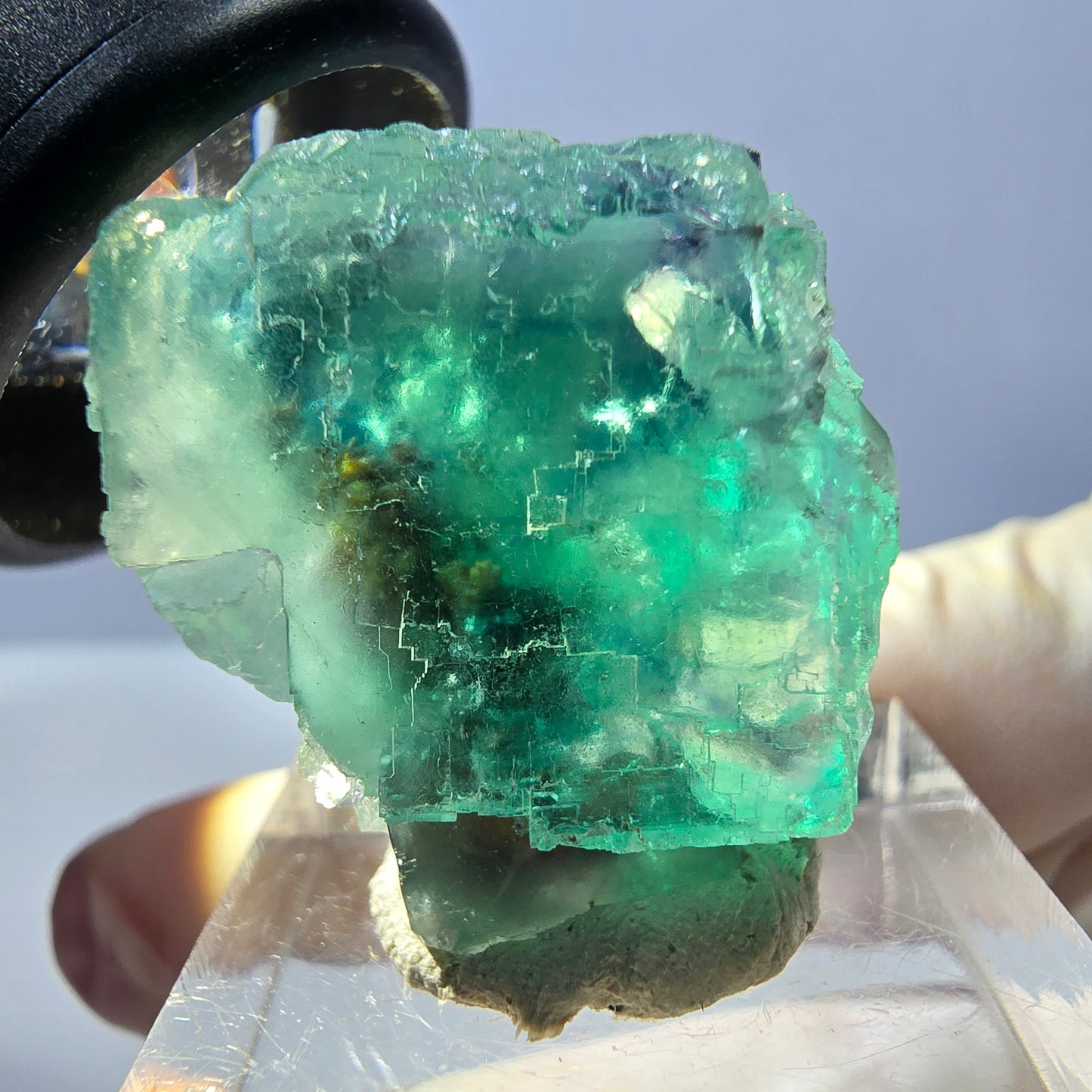 Clear Phantom Fluorite Cube parquetted, green Okorusu, Namibia 25*22*21mm
