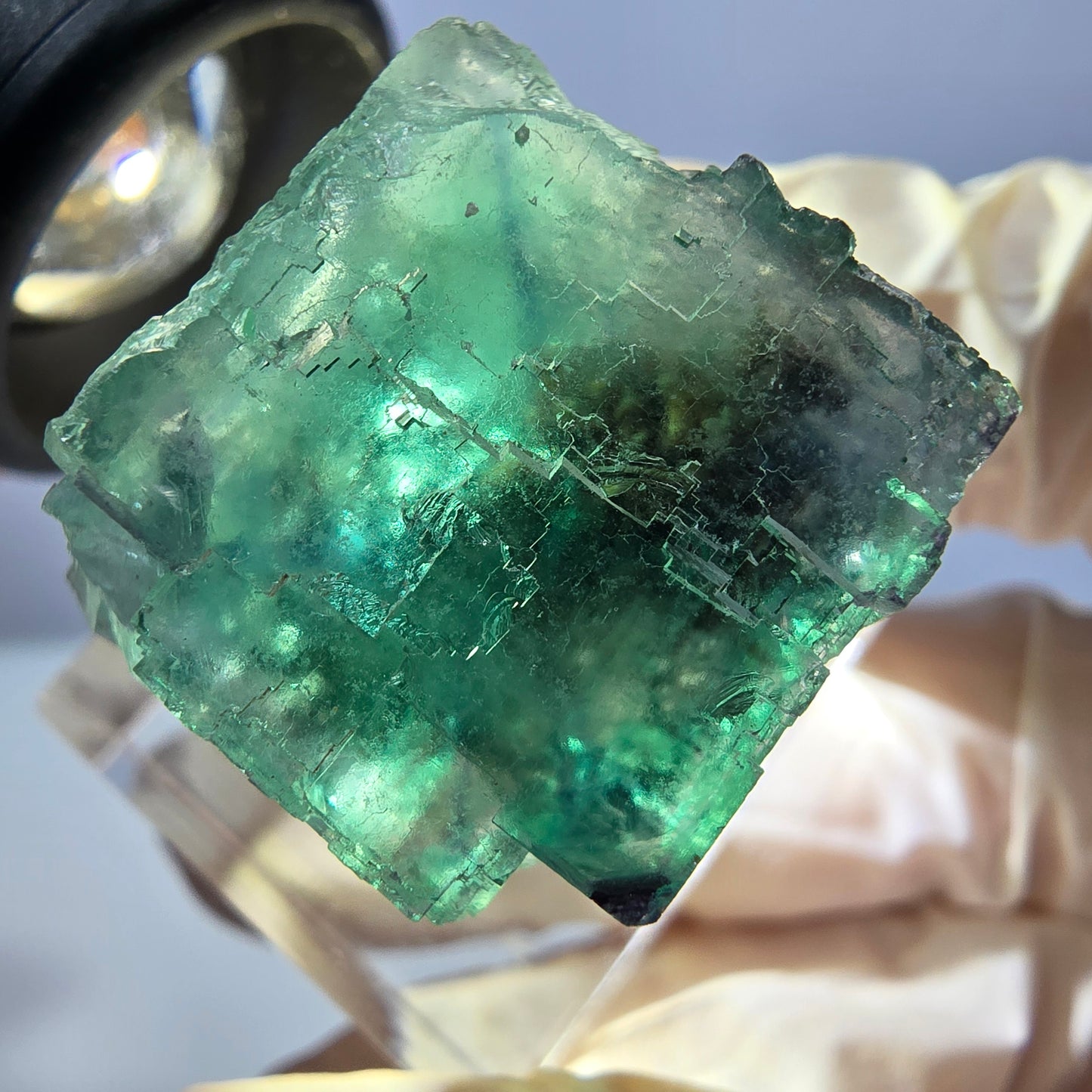 Clear Phantom Fluorite Cube parquetted, green Okorusu, Namibia 25*22*21mm