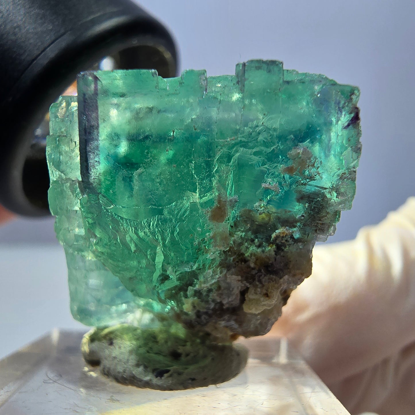 Clear Phantom Fluorite Cube parquetted, green Okorusu, Namibia 25*22*21mm