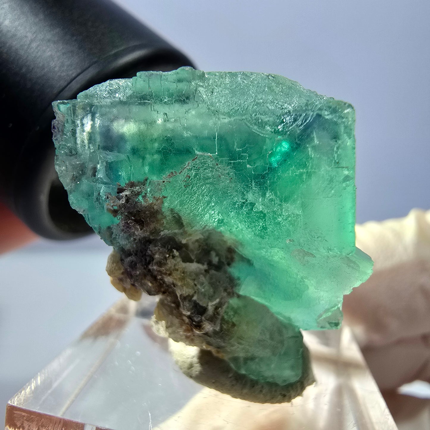 Clear Phantom Fluorite Cube parquetted, green Okorusu, Namibia 25*22*21mm