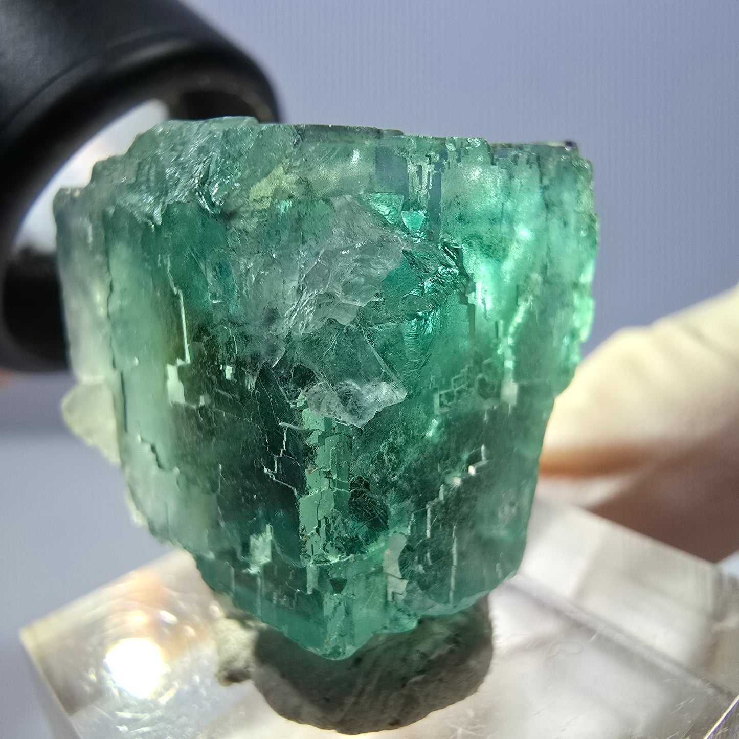 Clear Phantom Fluorite Cube parquetted, green Okorusu, Namibia 25*22*21mm