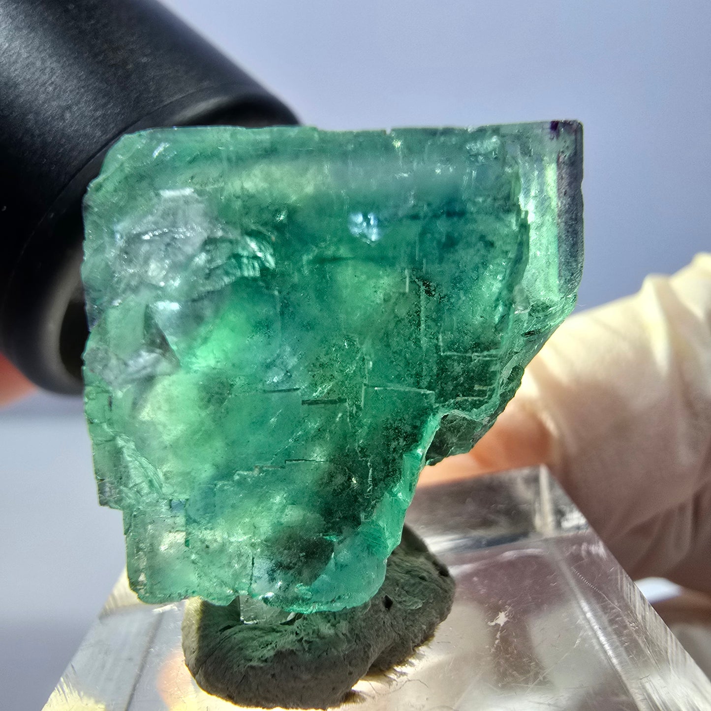 Clear Phantom Fluorite Cube parquetted, green Okorusu, Namibia 25*22*21mm