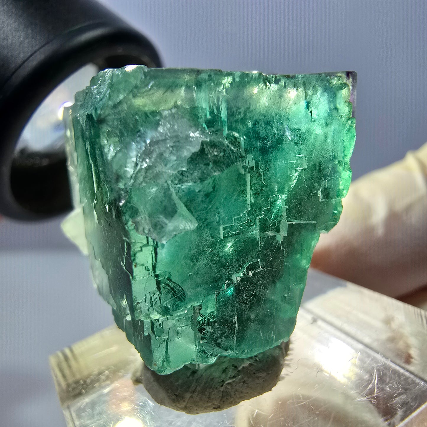 Clear Phantom Fluorite Cube parquetted, green Okorusu, Namibia 25*22*21mm