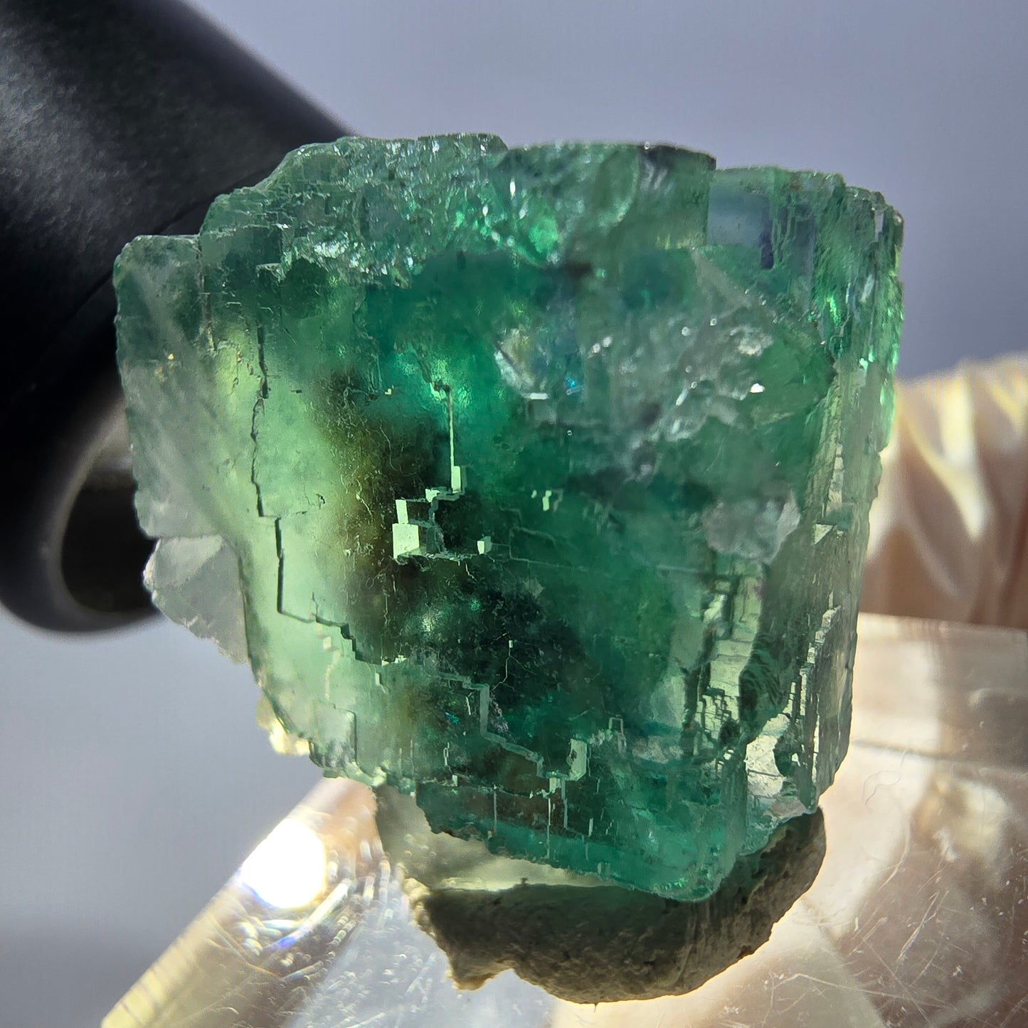 Clear Phantom Fluorite Cube parquetted, green Okorusu, Namibia 25*22*21mm