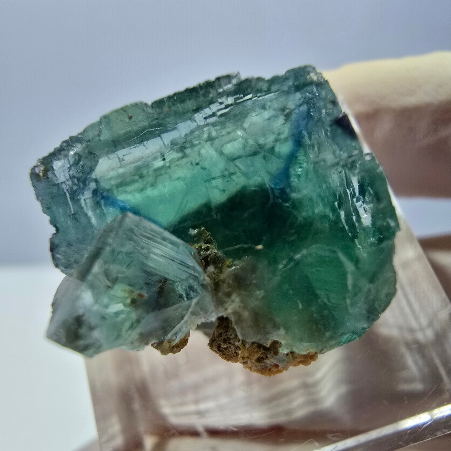 Clear Phantom Fluorite Cube parquetted, green Okorusu, Namibia - 19*17*16mm