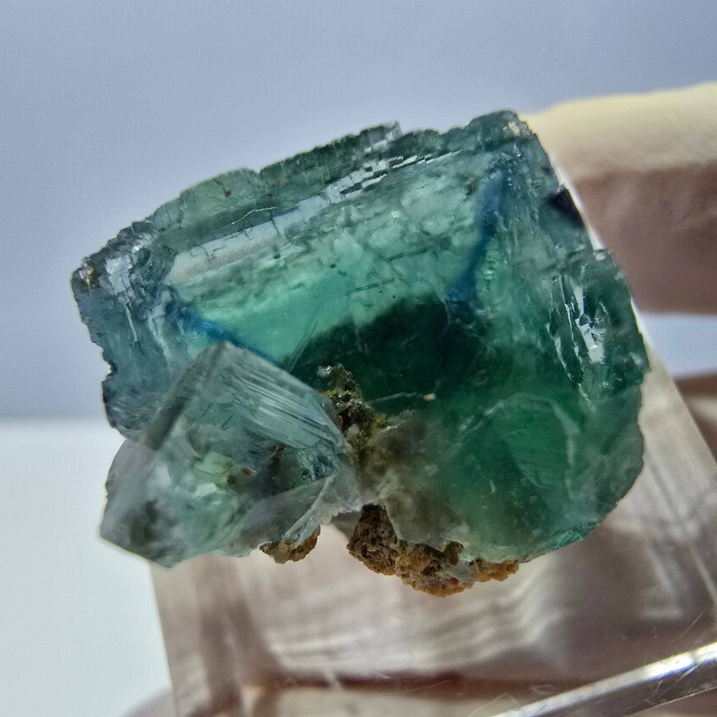 Clear Phantom Fluorite Cube parquetted, green Okorusu, Namibia - 19*17*16mm