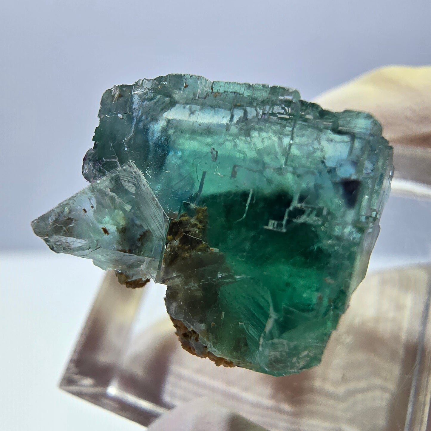 Clear Phantom Fluorite Cube parquetted, green Okorusu, Namibia - 19*17*16mm