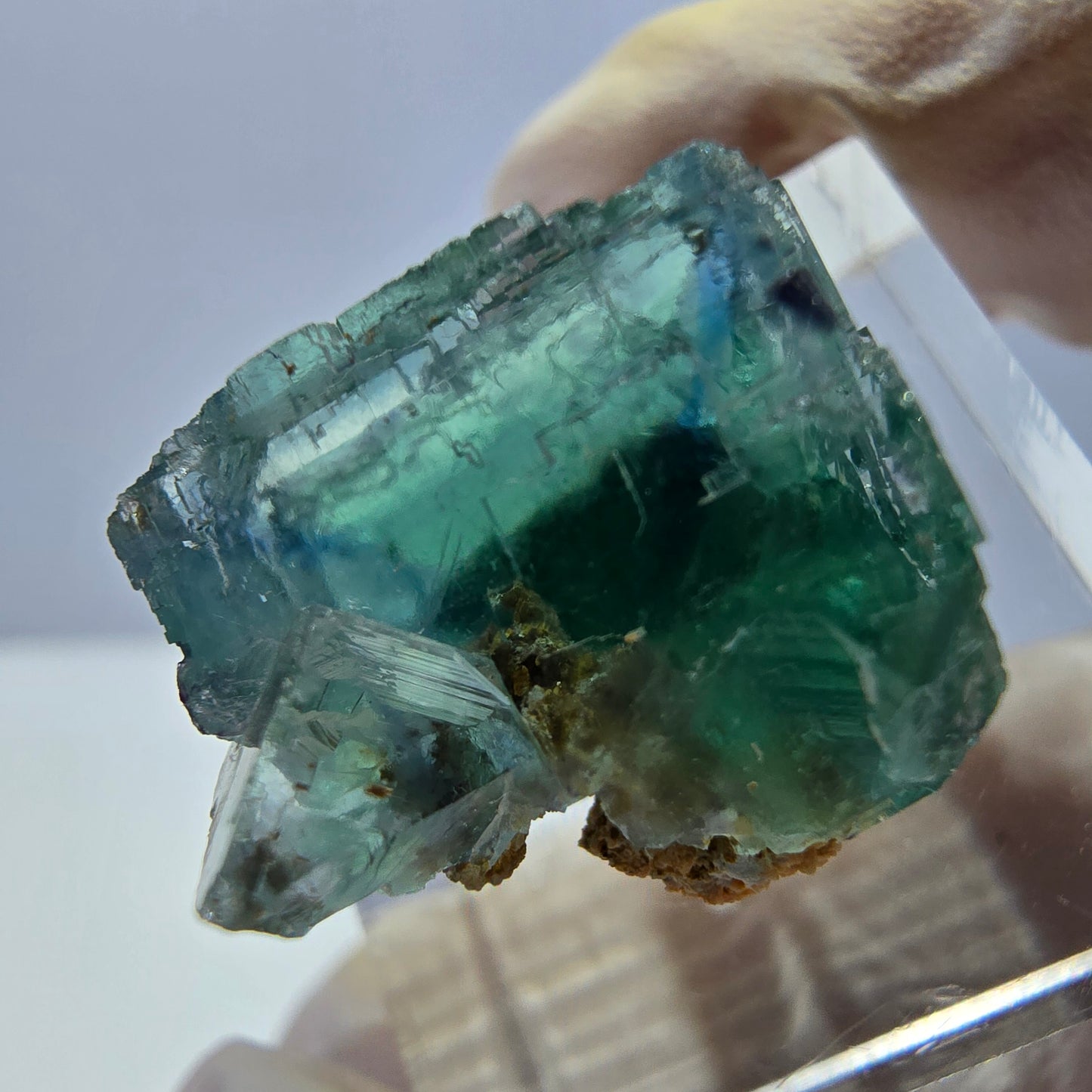 Clear Phantom Fluorite Cube parquetted, green Okorusu, Namibia - 19*17*16mm