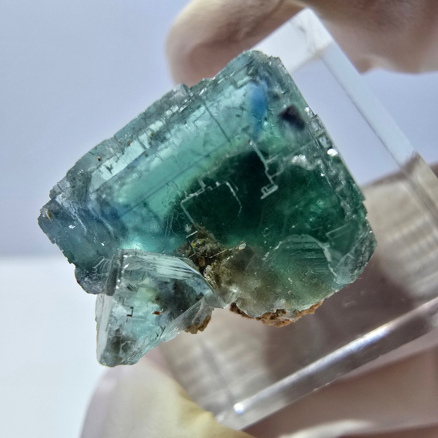 Clear Phantom Fluorite Cube parquetted, green Okorusu, Namibia - 19*17*16mm