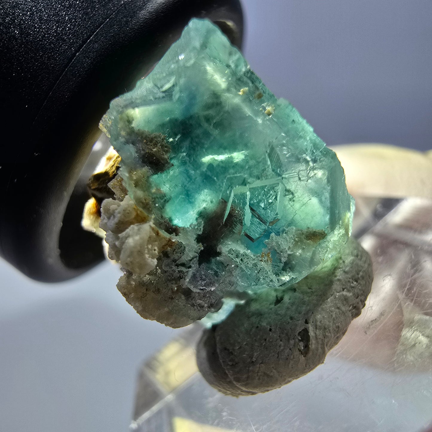 Clear Phantom Fluorite Cube parquetted, green Okorusu, Namibia - 17*16*15mm