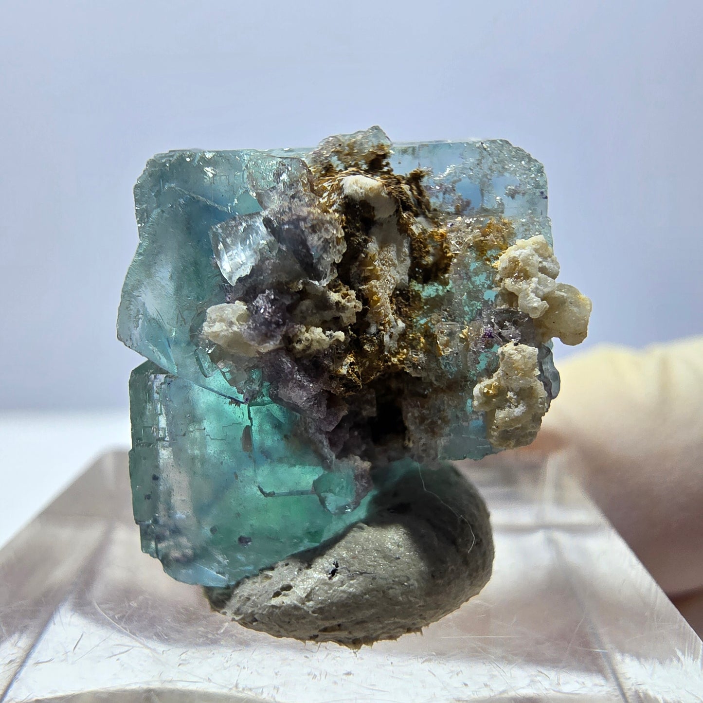 Clear Phantom Fluorite Cube parquetted, green Okorusu, Namibia - 17*16*15mm