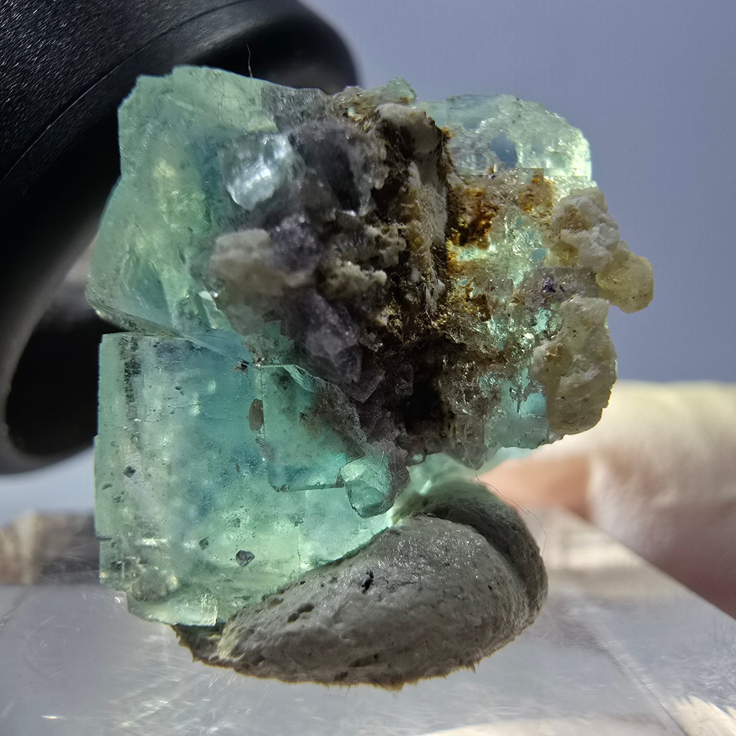 Clear Phantom Fluorite Cube parquetted, green Okorusu, Namibia - 17*16*15mm