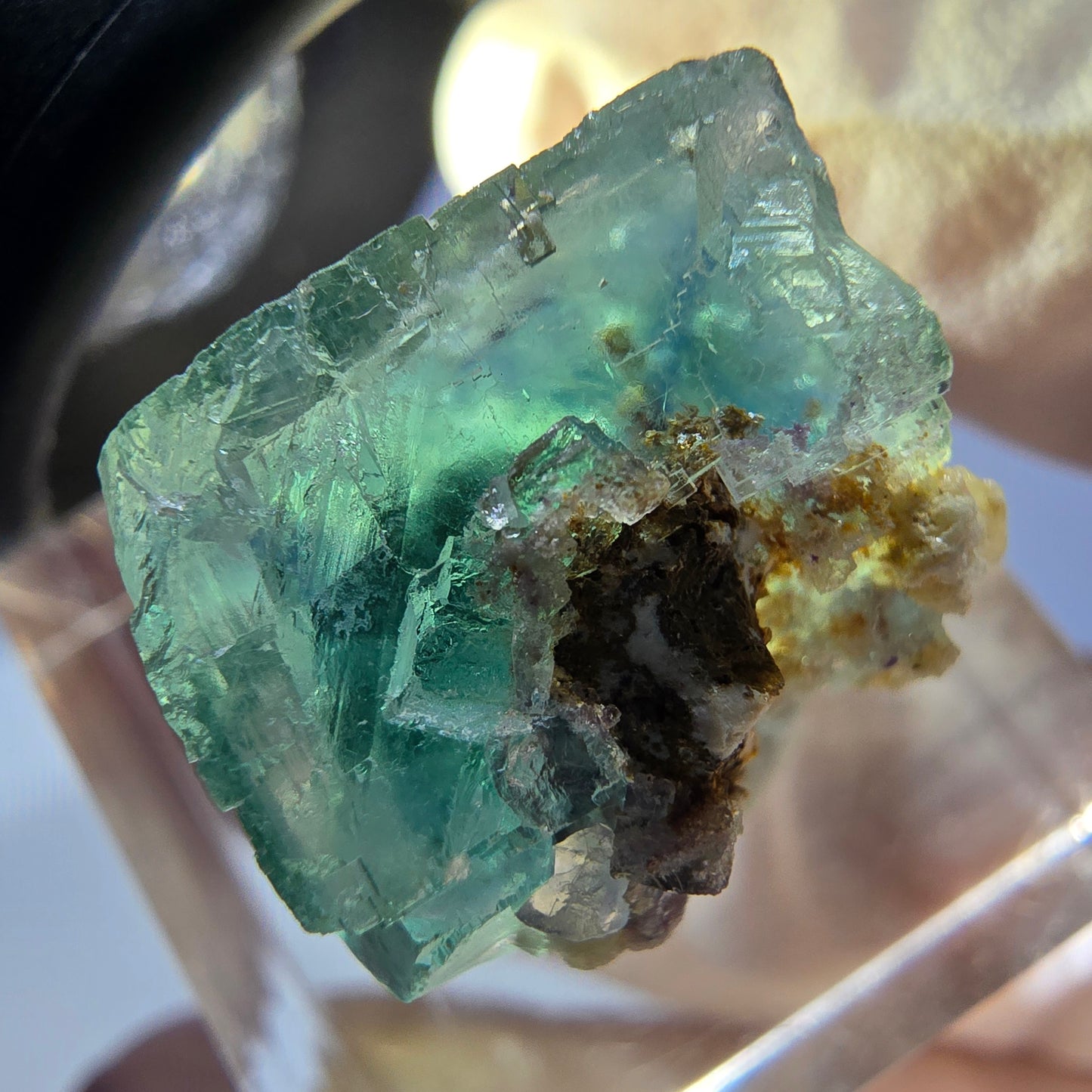 Clear Phantom Fluorite Cube parquetted, green Okorusu, Namibia - 17*16*15mm