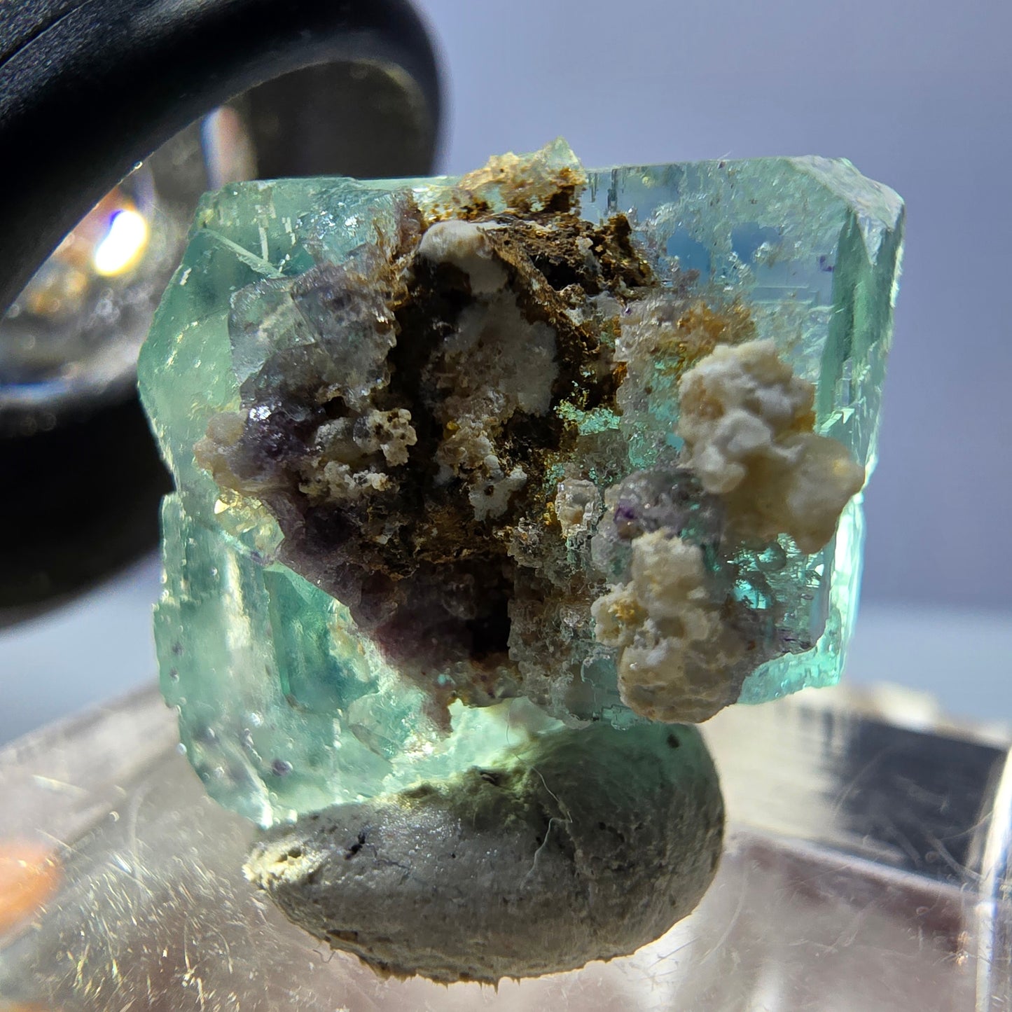 Clear Phantom Fluorite Cube parquetted, green Okorusu, Namibia - 17*16*15mm