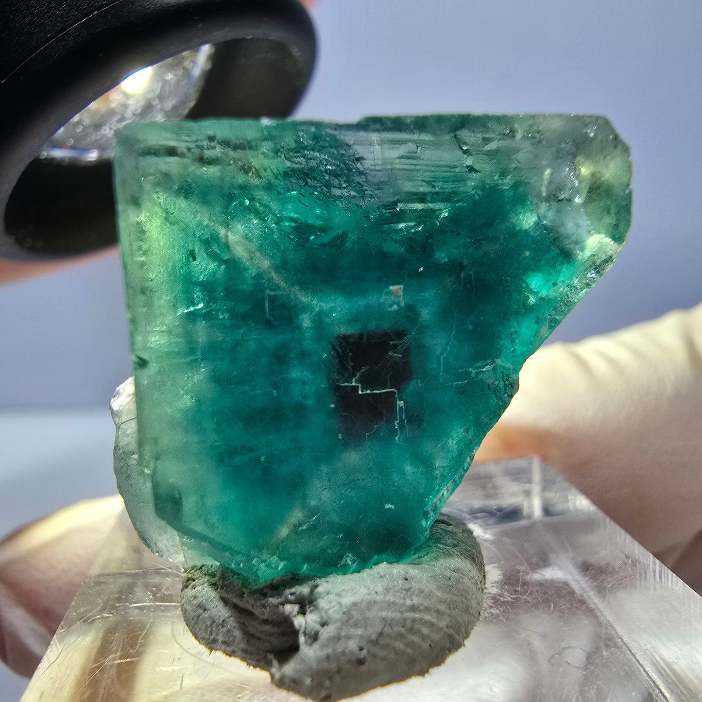 Clear Phantom Fluorite Cube parquetted, green Okorusu, Namibia 21*21*14mm