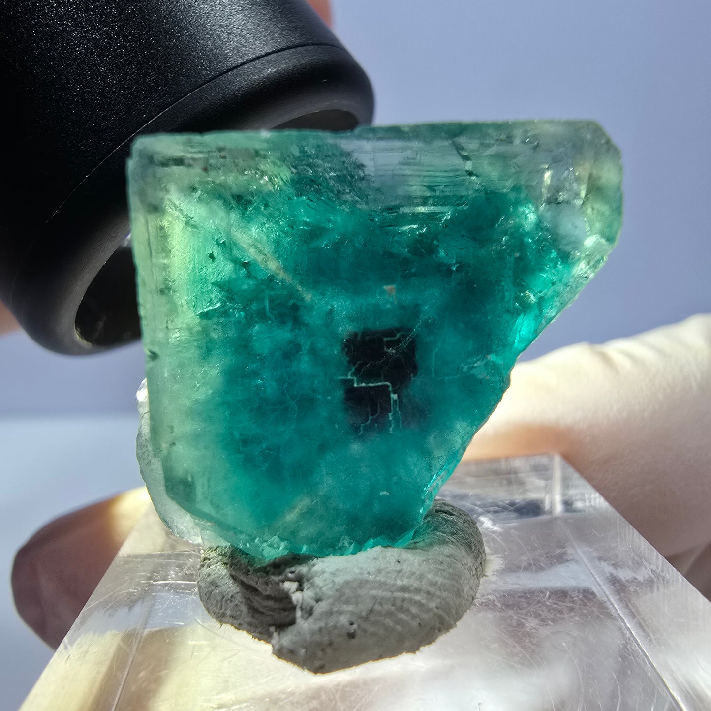 Clear Phantom Fluorite Cube parquetted, green Okorusu, Namibia 21*21*14mm