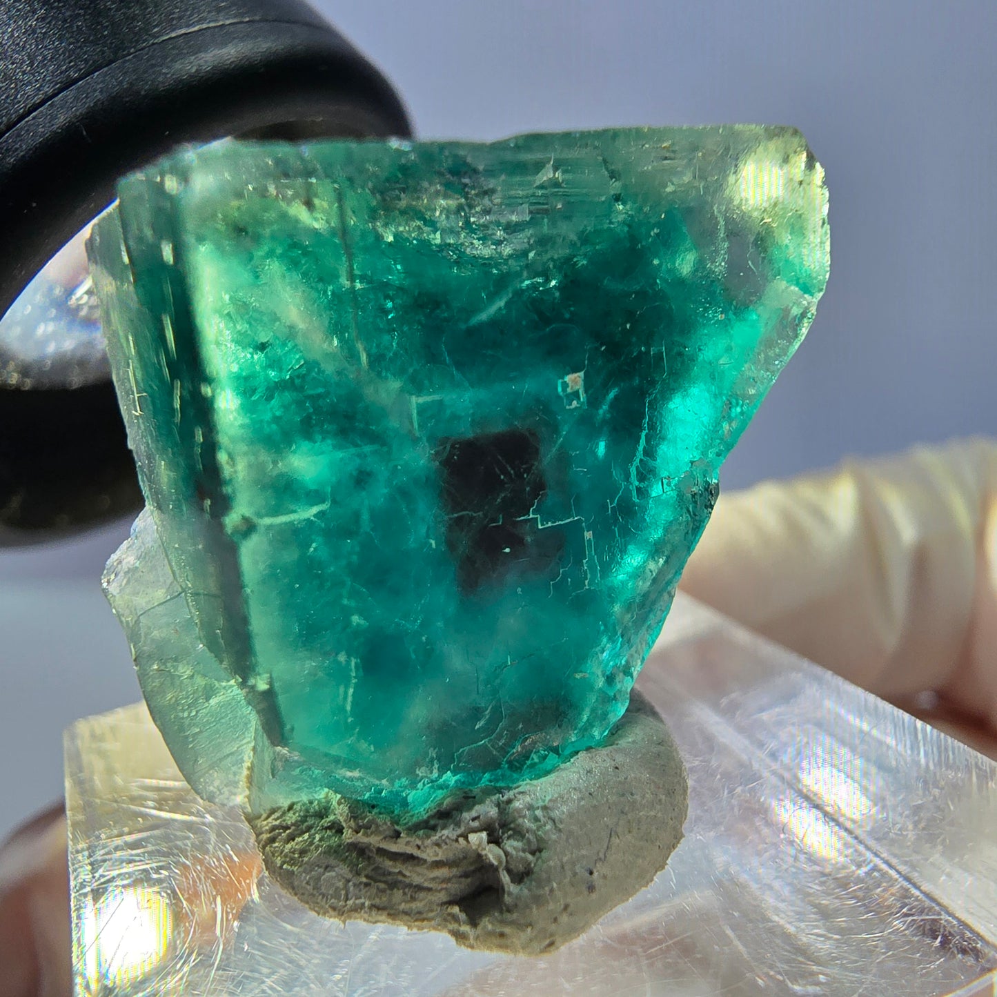 Clear Phantom Fluorite Cube parquetted, green Okorusu, Namibia 21*21*14mm