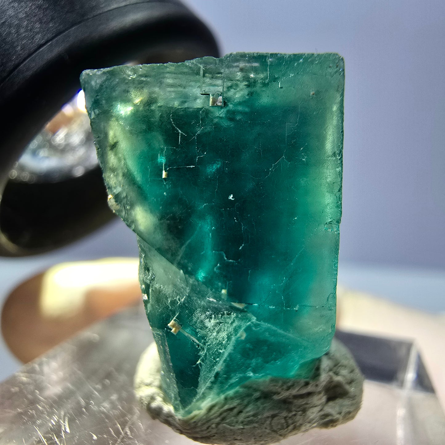 Clear Phantom Fluorite Cube parquetted, green Okorusu, Namibia 21*21*14mm