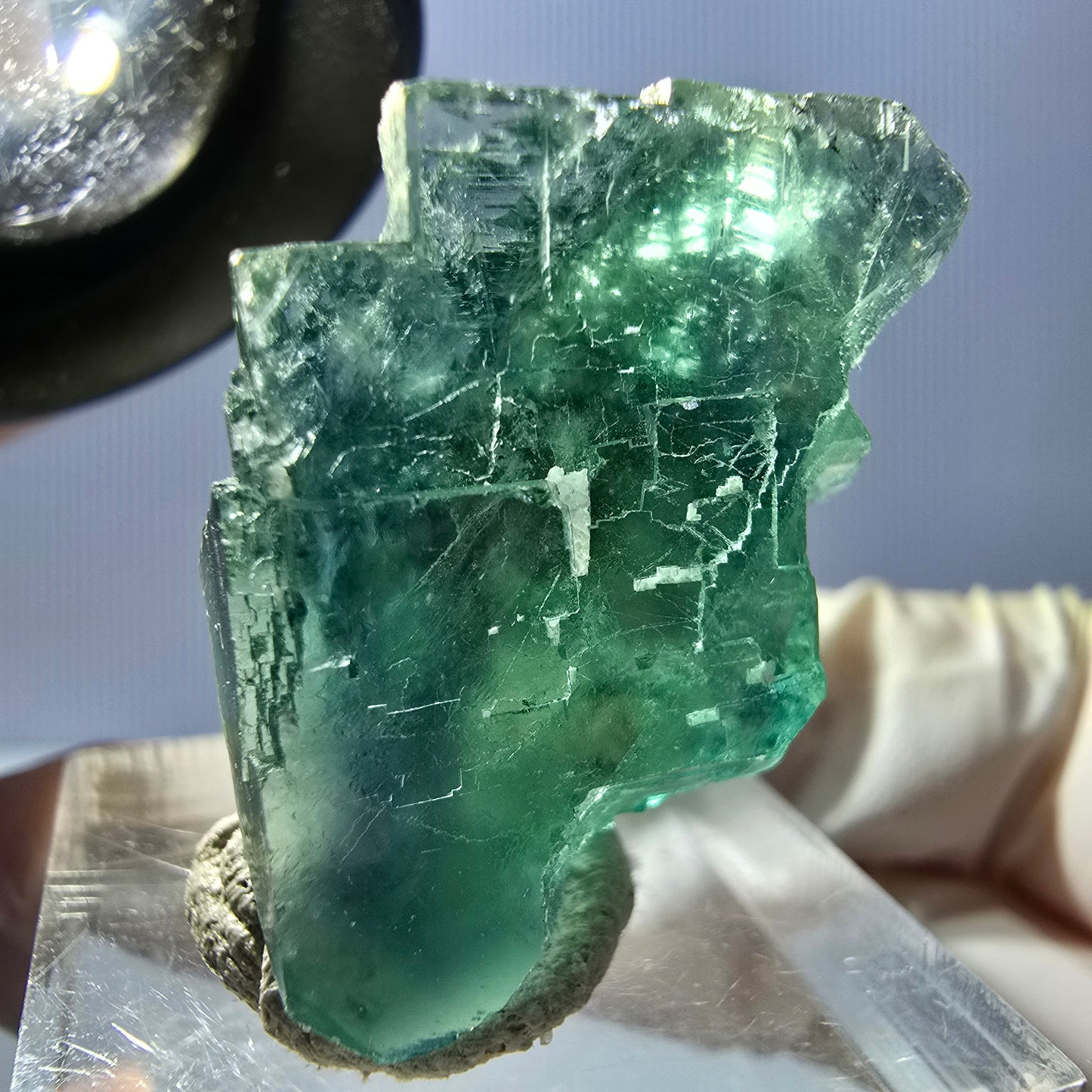 Clear Phantom Fluorite Cube parquetted, green Okorusu, Namibia 25*23*23mm