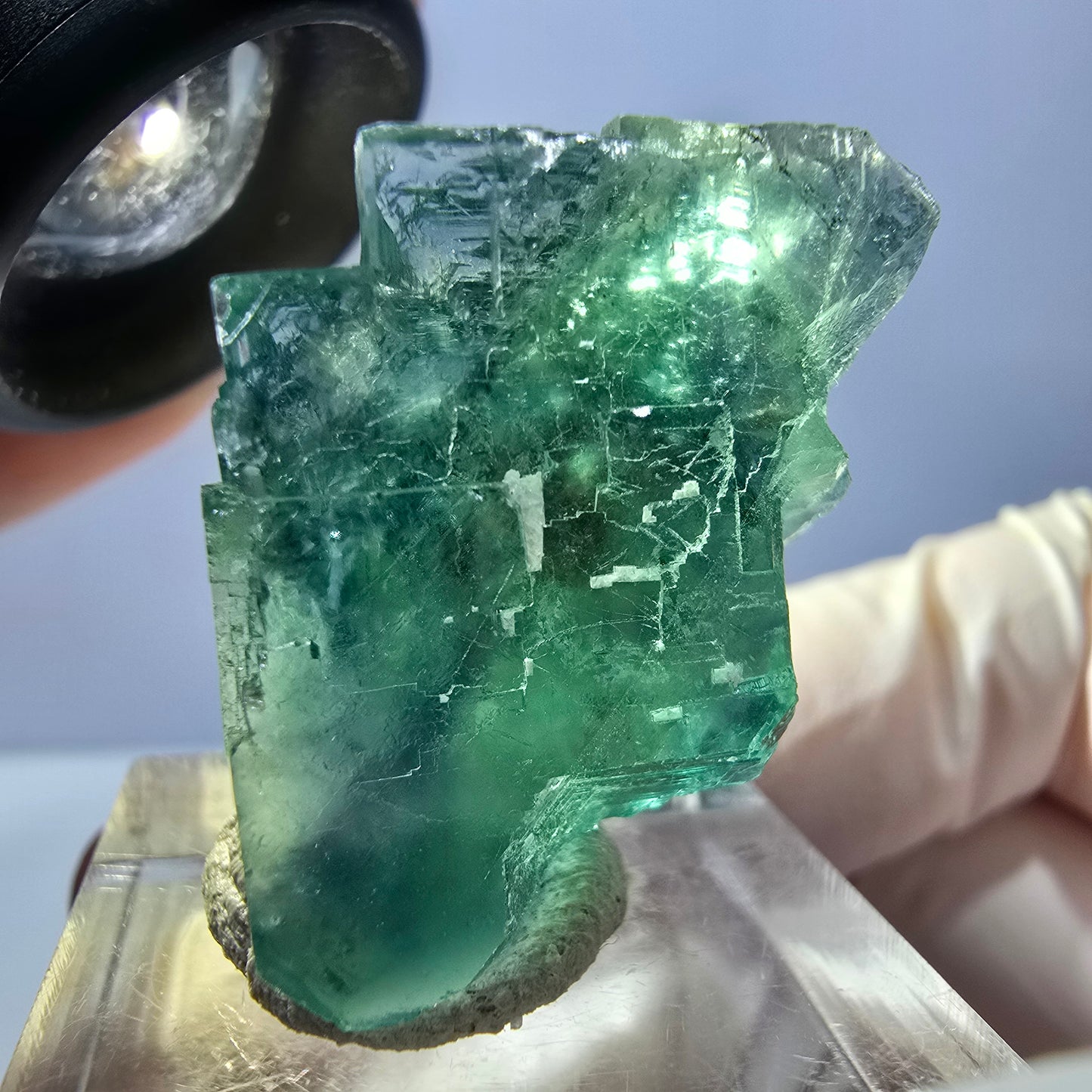 Clear Phantom Fluorite Cube parquetted, green Okorusu, Namibia 25*23*23mm