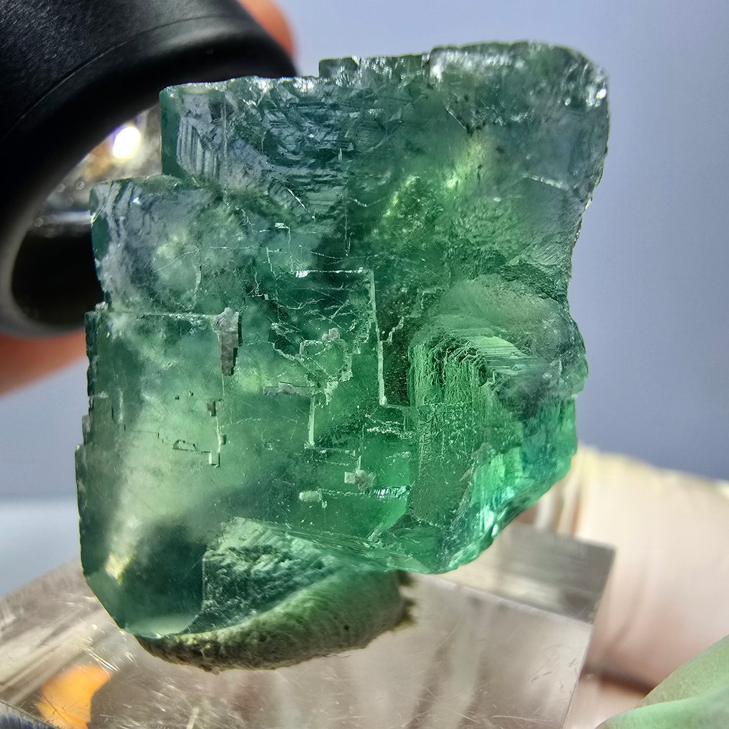 Clear Phantom Fluorite Cube parquetted, green Okorusu, Namibia 25*23*23mm