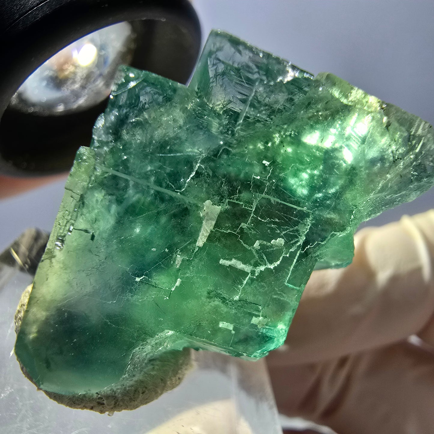Clear Phantom Fluorite Cube parquetted, green Okorusu, Namibia 25*23*23mm