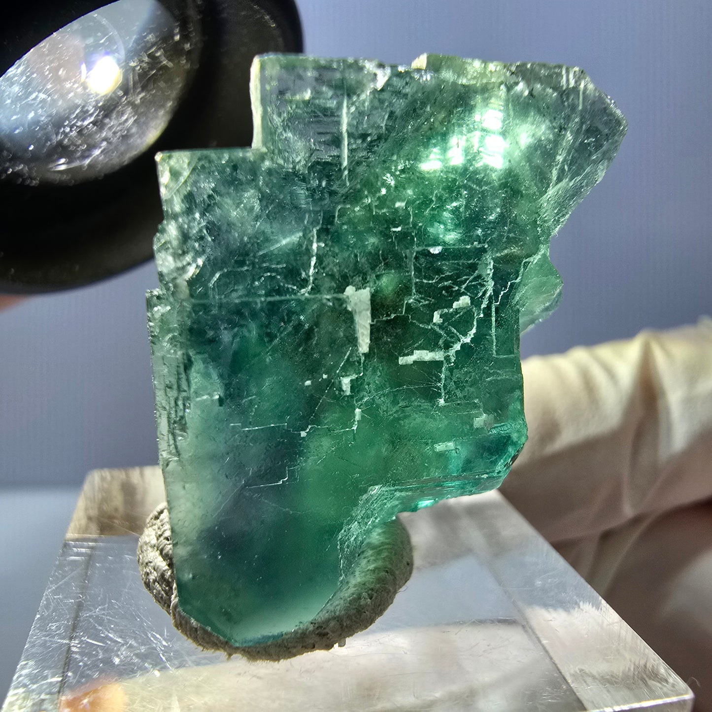 Clear Phantom Fluorite Cube parquetted, green Okorusu, Namibia 25*23*23mm