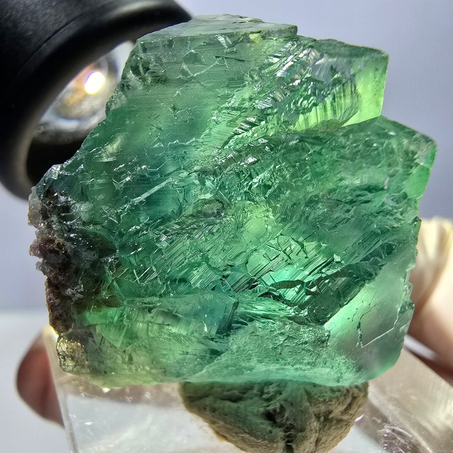 Clear Phantom Fluorite Cube parquetted, green Okorusu, Namibia 25*23*23mm
