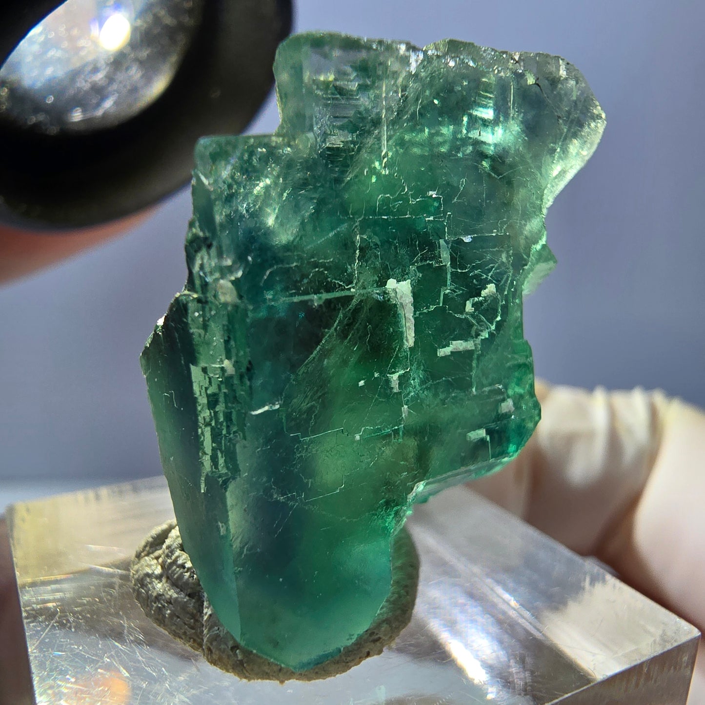 Clear Phantom Fluorite Cube parquetted, green Okorusu, Namibia 25*23*23mm