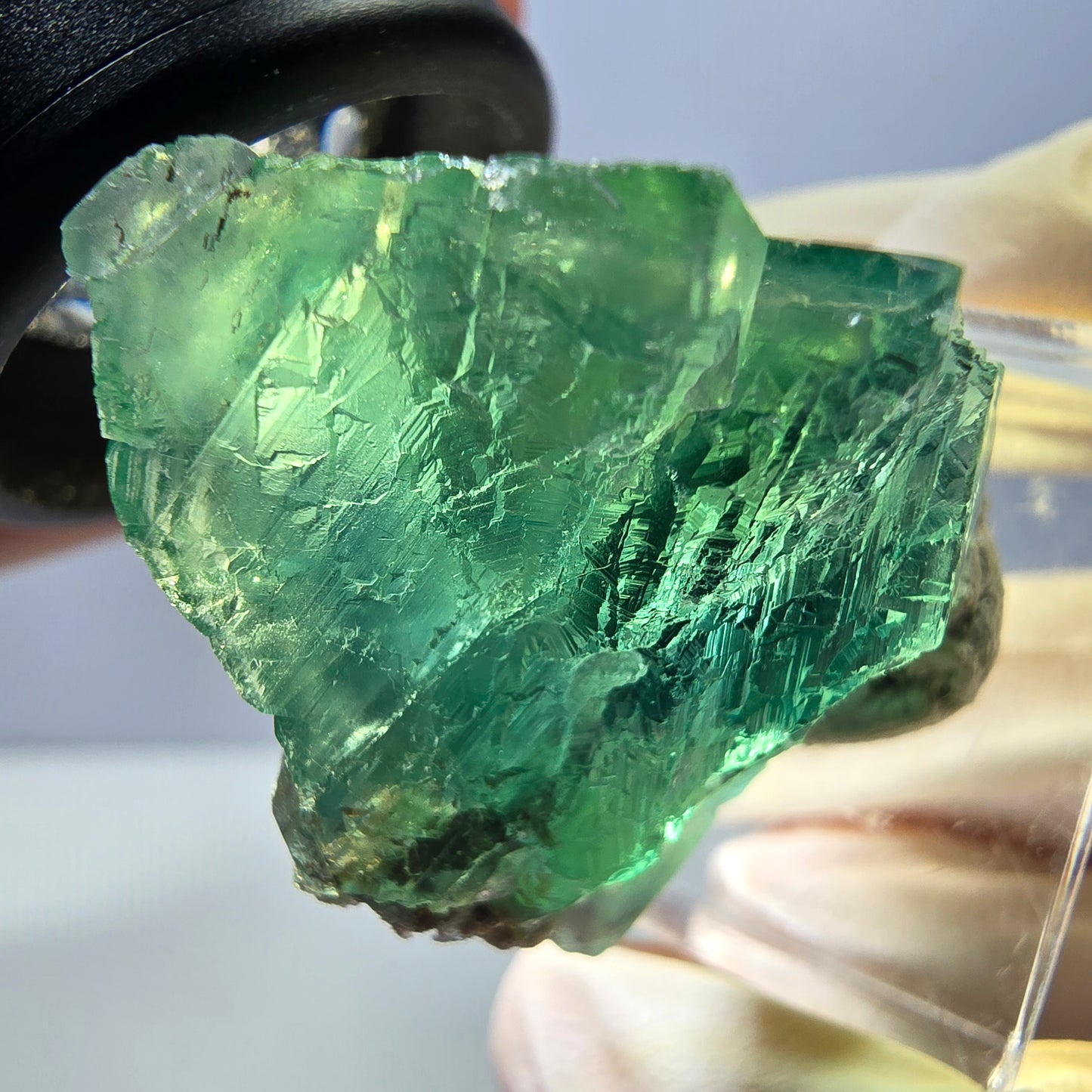 Clear Phantom Fluorite Cube parquetted, green Okorusu, Namibia 25*23*23mm