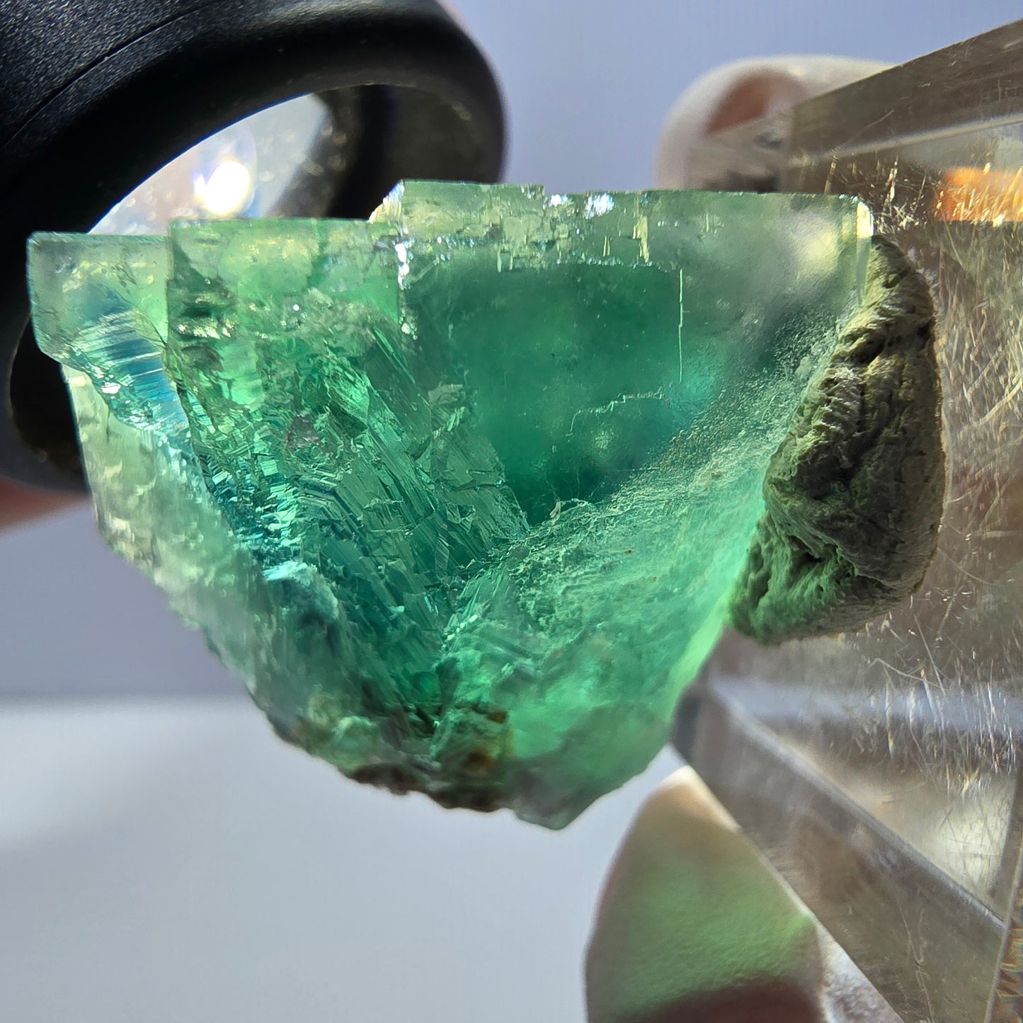 Clear Phantom Fluorite Cube parquetted, green Okorusu, Namibia 25*23*23mm
