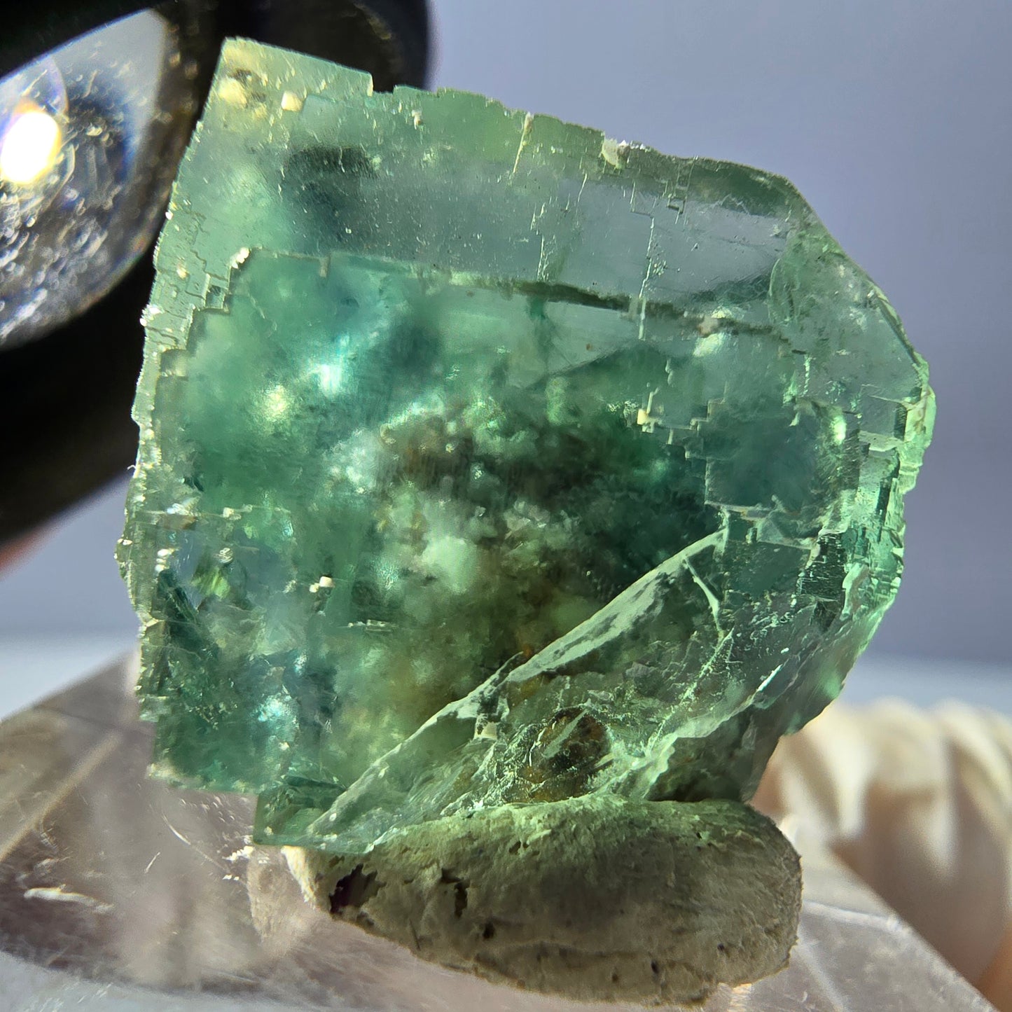 Clear Phantom Fluorite Cube parquetted, green Okorusu, Namibia 19*17*14mm