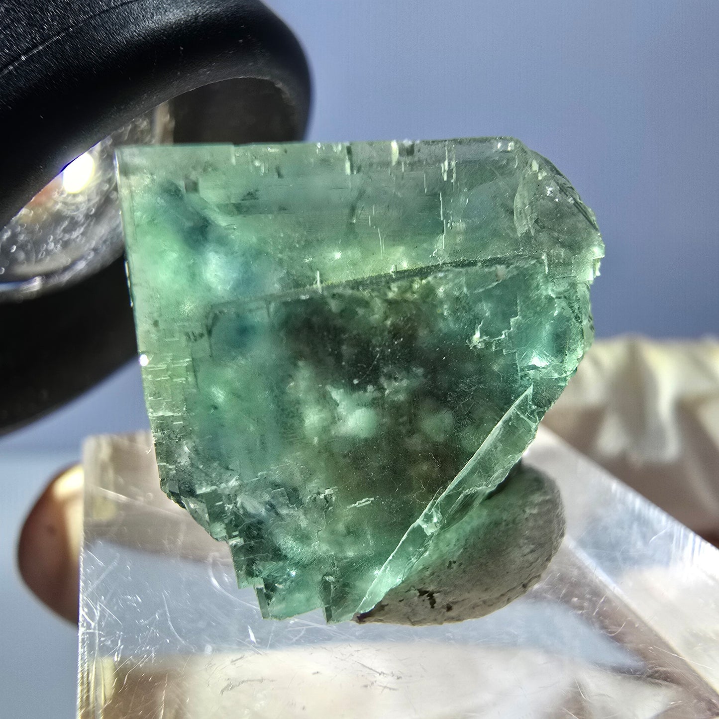 Clear Phantom Fluorite Cube parquetted, green Okorusu, Namibia 19*17*14mm